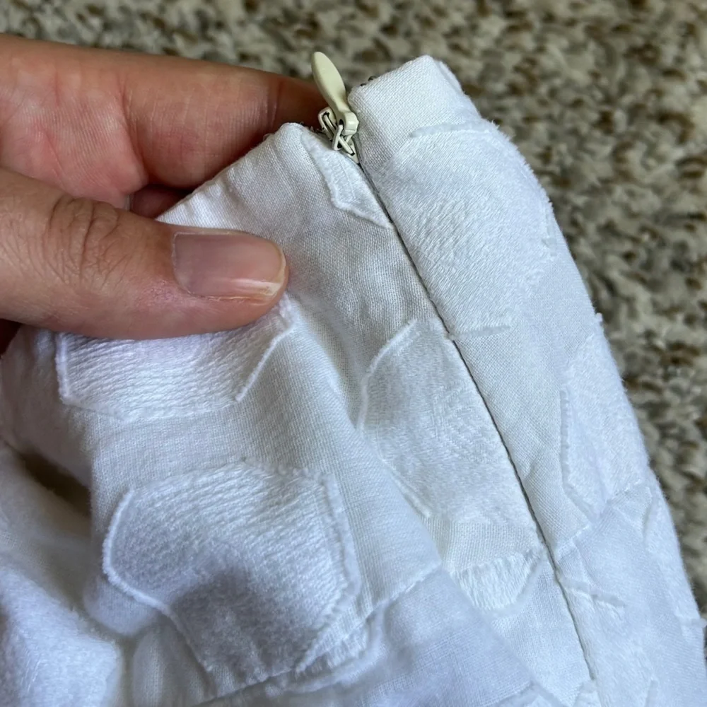 Rafaella White Textured A-Line Skirt Bridal Bachelorette Party Neutral Summer